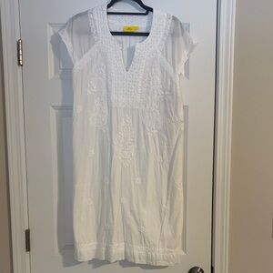 Roller Rabbit White Embroidered Dress